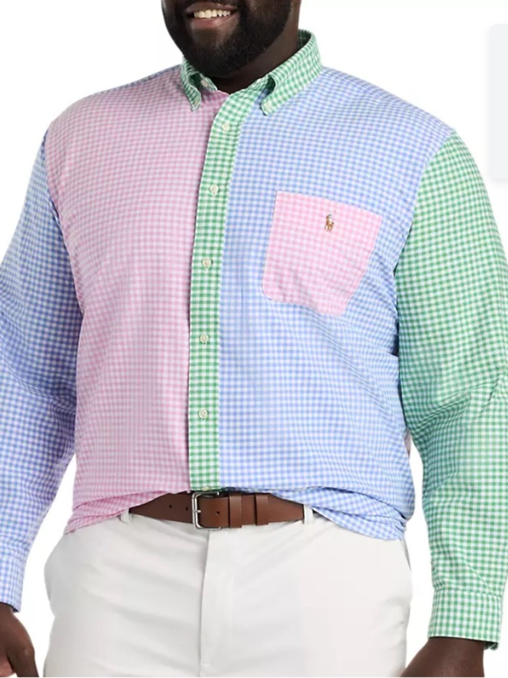 Polo Ralph Lauren Men’s NWT Colorblock Gingham Oxford Shirt XL Multi Cotton
